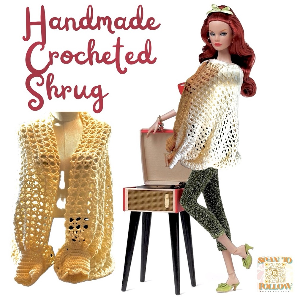 VINTAGE HANDMADE CROCHETED SHRUG